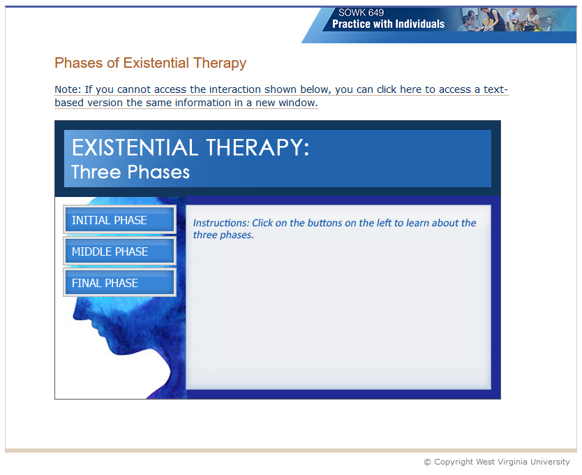 screen capture of a WVU course page